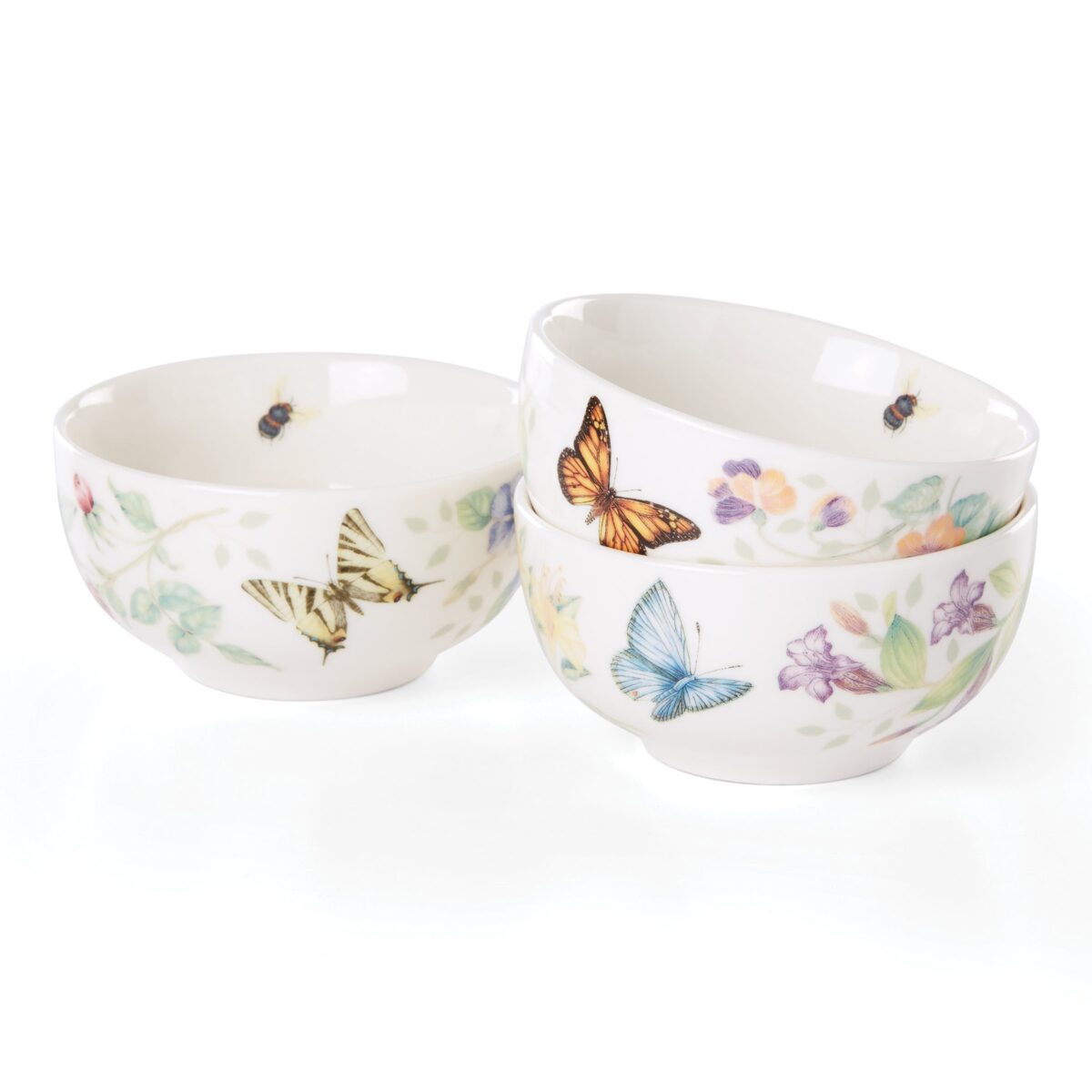 Butterfly & Floral Mini Bowls - Set of 3