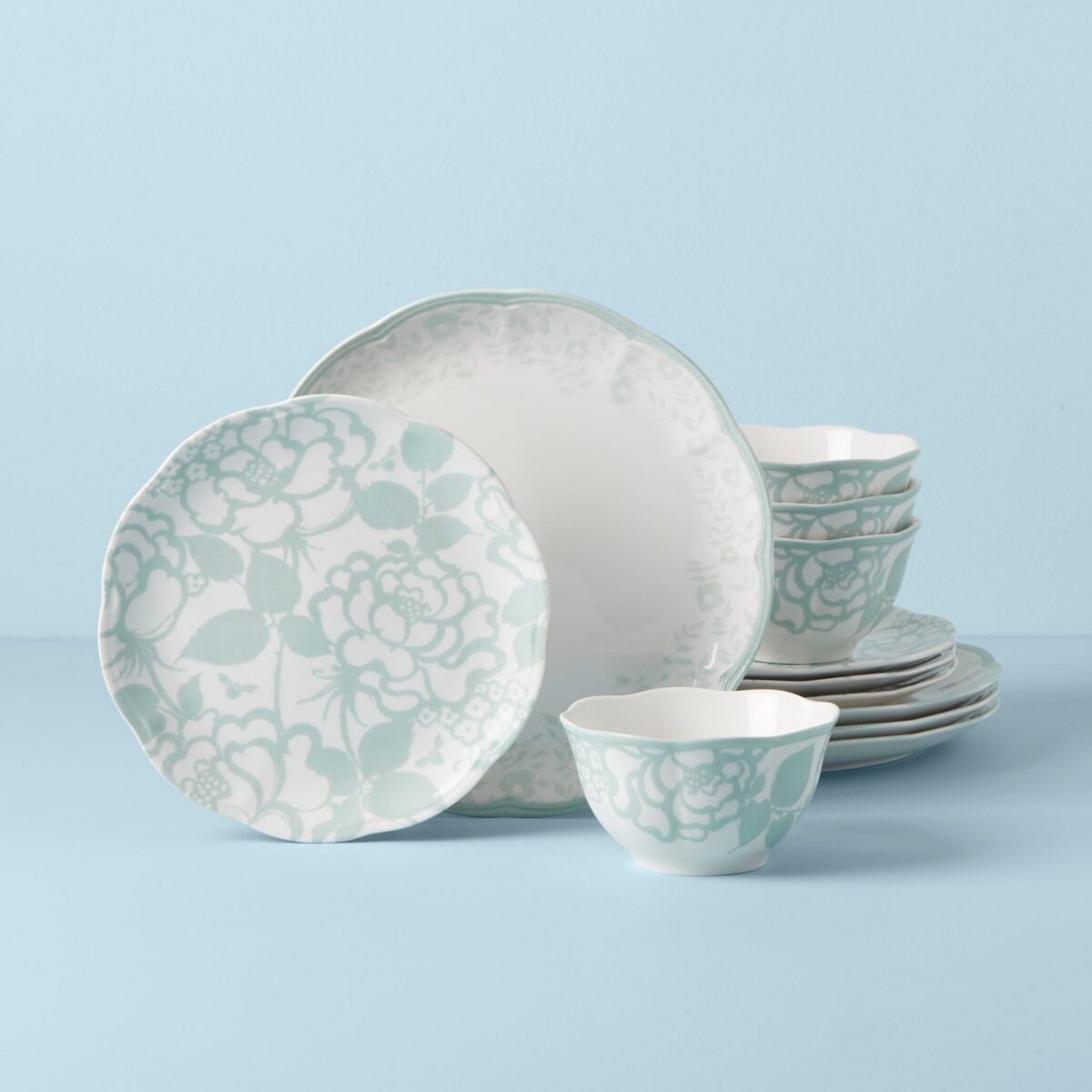 Botanical Sage 12-Piece Dinnerware Set